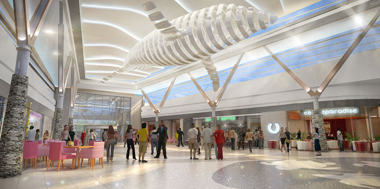 Artists impression of the Food Court in The Whale Coast Mall Hermanus